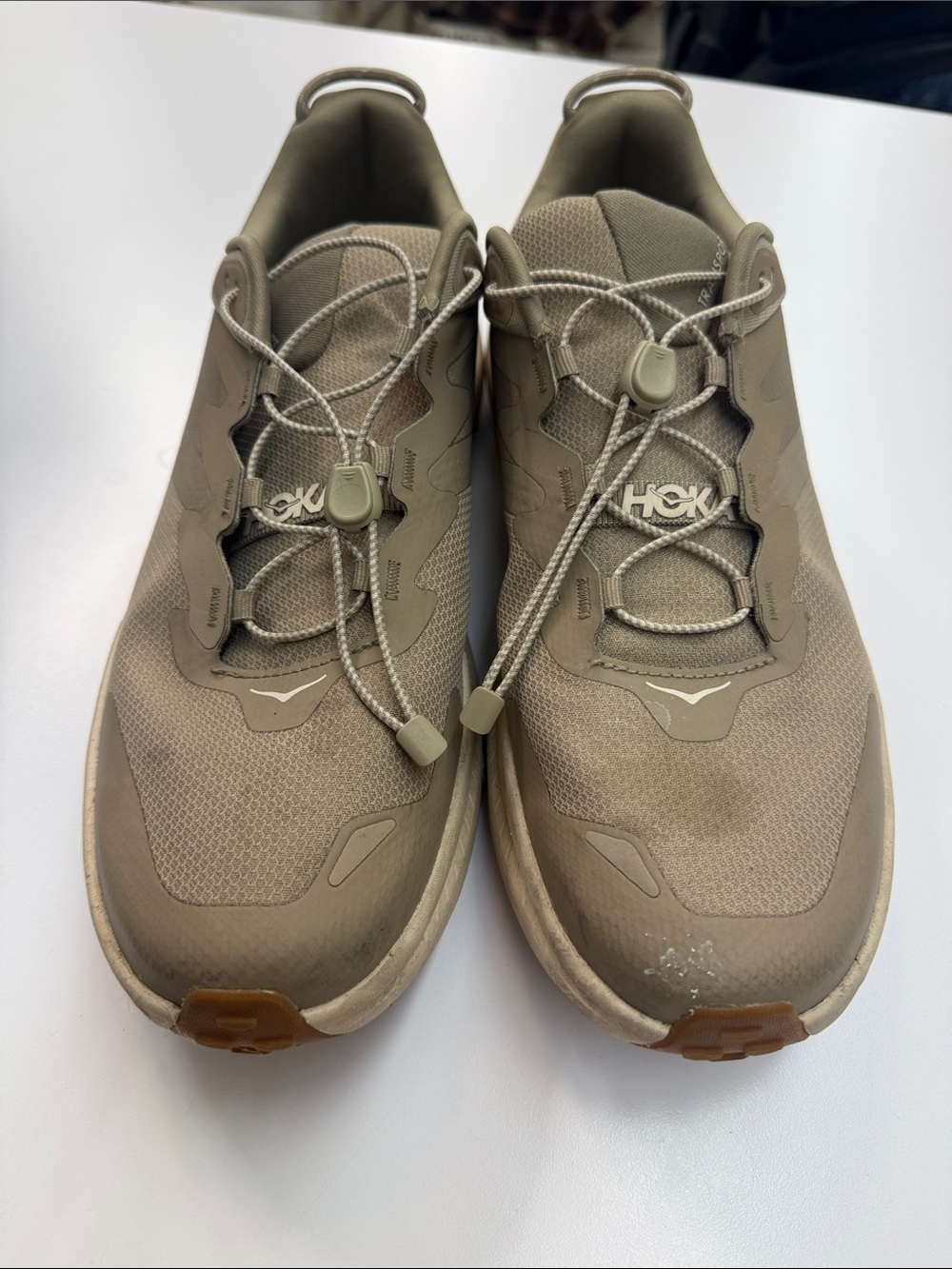 Hoka Men's Sneakers in Tan with Toggle Lacing